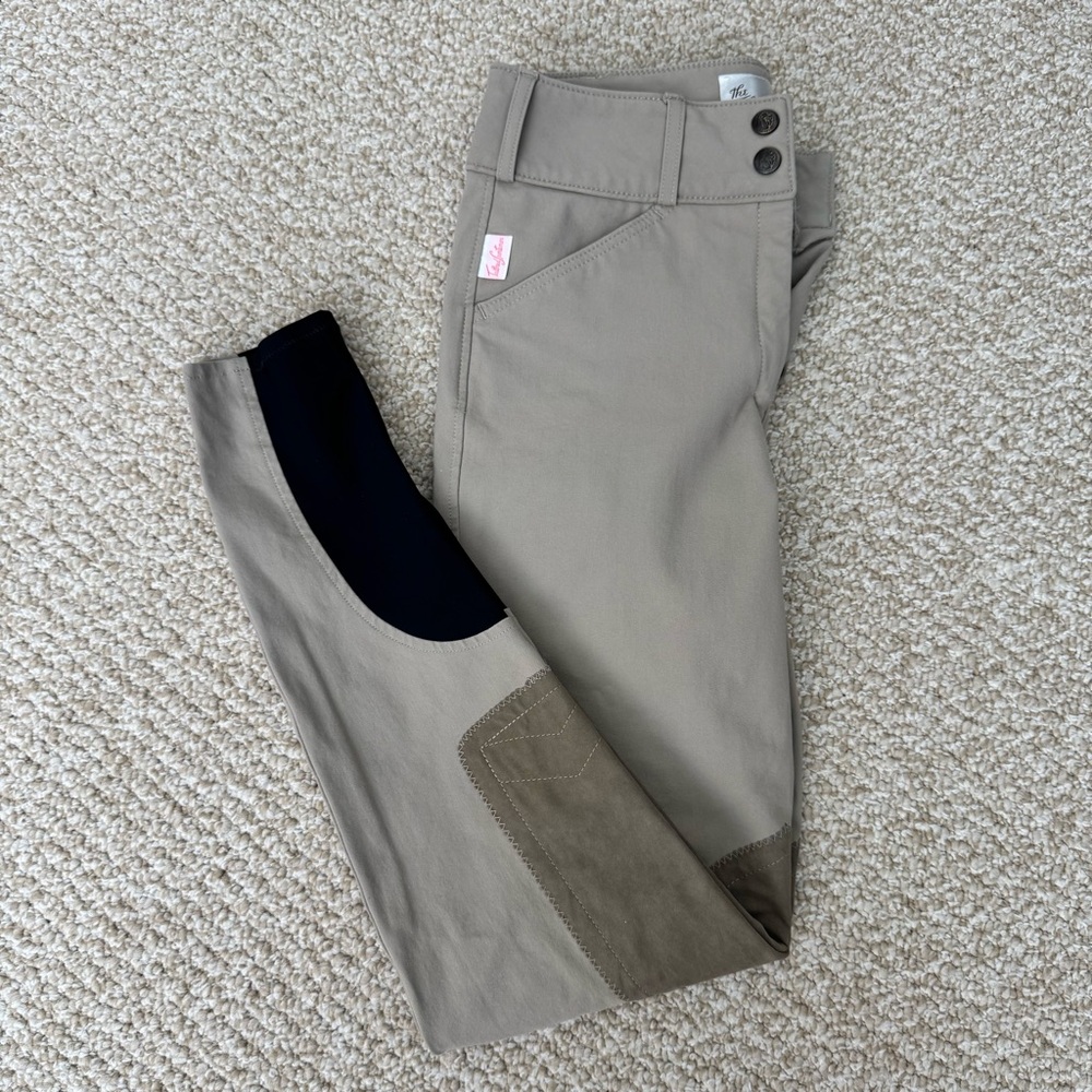 THE TAILORED SPORTSMAN™ Tan Mid-Rise Knee Patch sock bottom breech